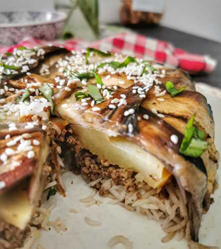 Maqlouba, gâteau de riz aux aubergines [Palestine]