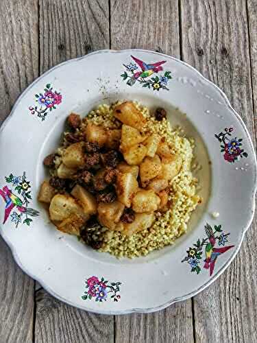 Navets à la cannelle, aux oignons et aux raisins secs