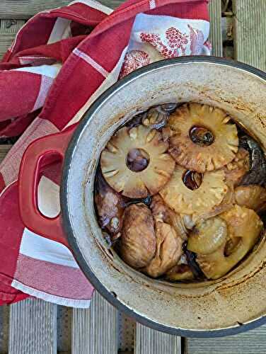 Rouelle de porc confite aux ananas, inspiration Antilles