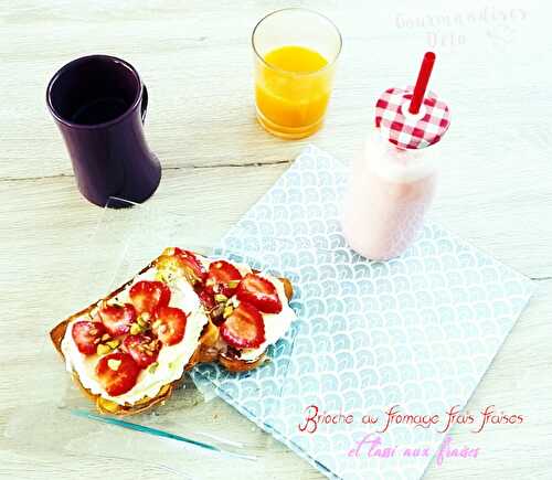 Brioche au fromage frais fraises & lassi aux fraises