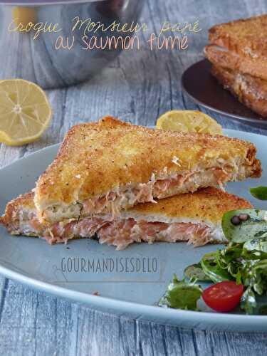 Croque Monsieur pané au saumon fumé