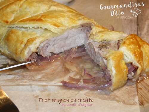 Filet mignon en croûte au confit d'oignon