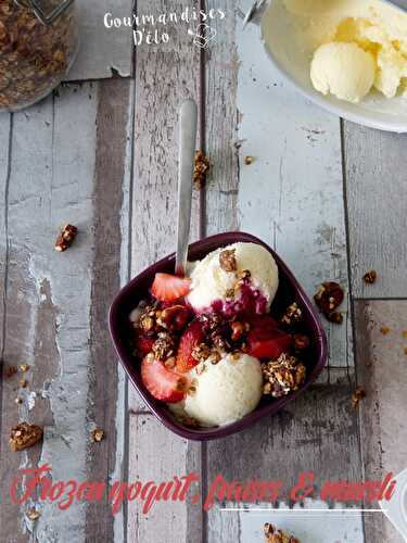 Frozen yogurt aux fraises & muesli