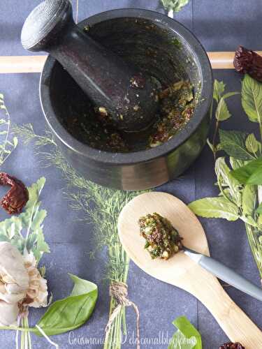 Pesto basilic & tomates séchées