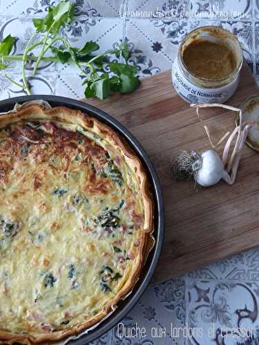 Quiche aux lardons et cresson