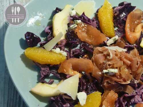 Salade de chou rouge, orange et pomme