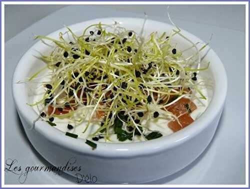 Tartare de saumon Gravlax et sauce blanche