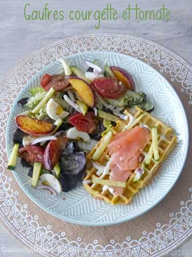 Gaufre de courgettes et tomate