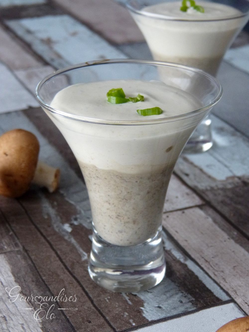 Cappuccino champignon et crème au lard