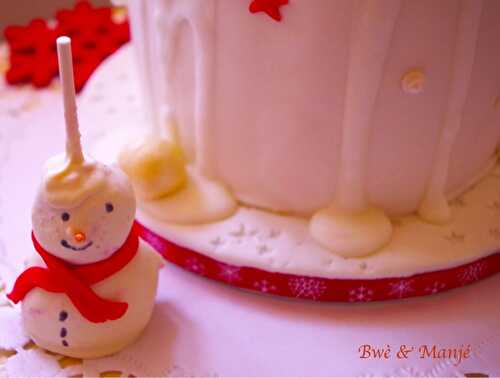 Cake pop bonhommes de neige