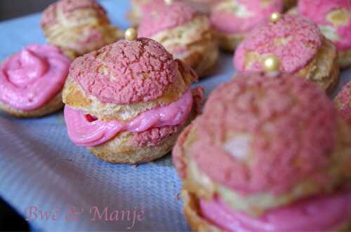 Choux craquelins aux pralines roses