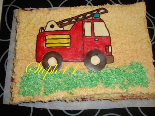 Gâteau de savoie Camion de pompier -  Gourmandises et Déco... De Stéph 