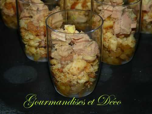 Verrines croustillantes au foie gras