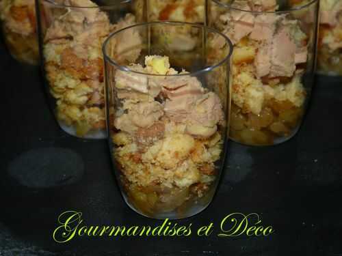 Verrines croustillantes au foie gras