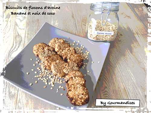 Biscuits de flocons d'avoine, banane et noix de coco ( SANS LACTOSE)