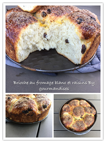 Brioche au fromage blanc et raisins secs ( 185 calories/ la part)