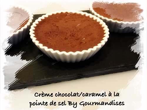 Crème chocolat noir/caramel à la pointe de sel ( 142 cal/ par personne)