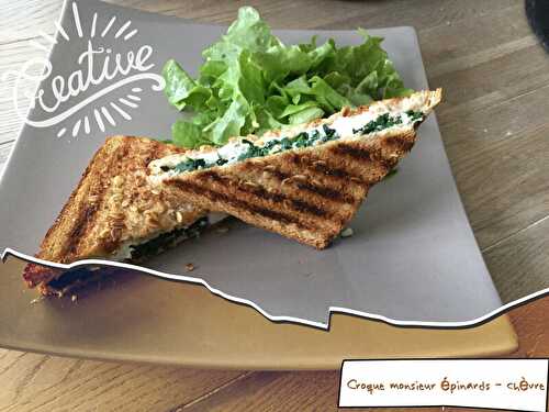 Croque monsieur épinards -chèvre ( 200 cal/ par croque)