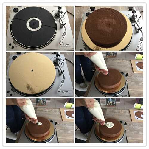 Dressage d'une ganache montée avec un tourne disque