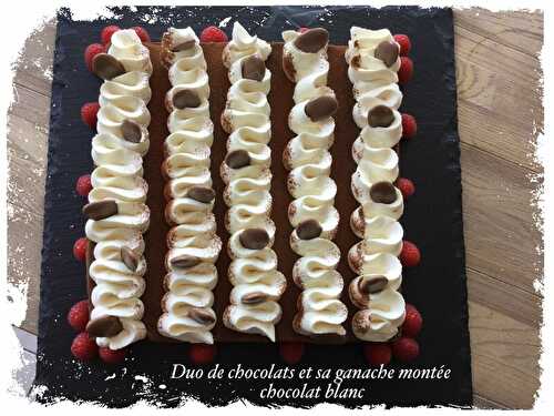 Duo de chocolats et sa ganache montée chocolat blanc