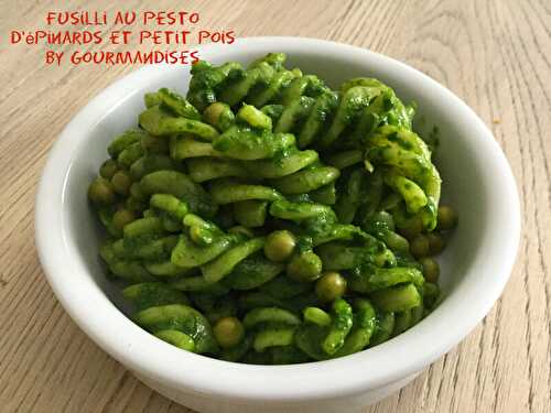 Fusilli au pesto d’épinards et petit pois