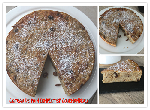 Gâteau de pain complet à la compote de pommes et aux raisins secs SANS LACTOSE ( 185 cal/ par personne)