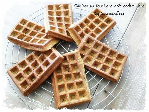 Gaufres au four banane & chocolat blanc ( SANS BEURRE) 193 calories par gaufre