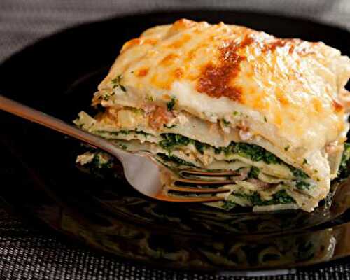 Lasagnes au saumon, épinards et mascarpone