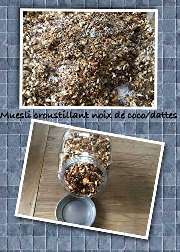 Muesli croustillant noix de coco/dattes