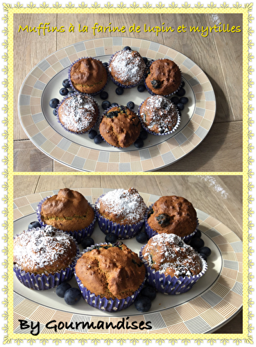 Muffins à la farine de Lupin et myrtilles ( SANS GLUTEN) 145 cal/par muffin