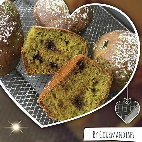 Muffins au thé vert matcha et pépites de chocolat ( 65 cal/ par muffin)