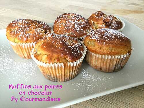 Muffins aux poires et chocolat ( SANS SUCRE - SANS BEURRE)