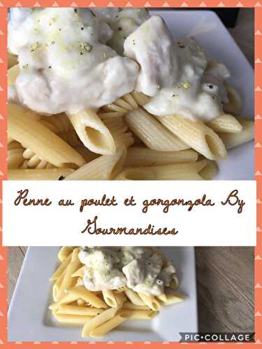 Penne au poulet, gorgonzola et noix ( 555 cal/ par personne)