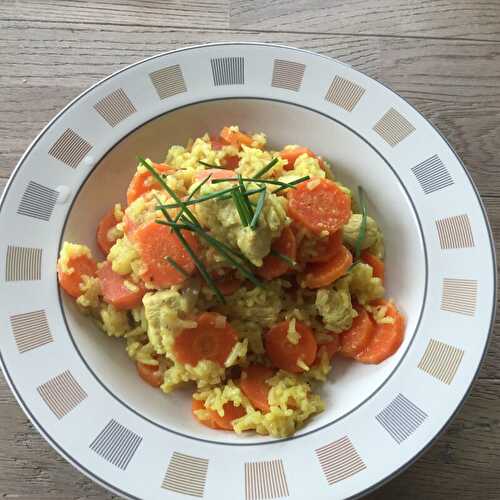 Pot-au-feu de poulet au curry et au riz ( 356 calories par personne)