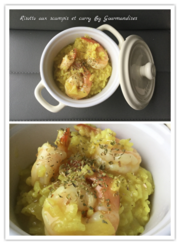 Risotto de scampis au curry et Basilic ( 385 cal/ par personne)