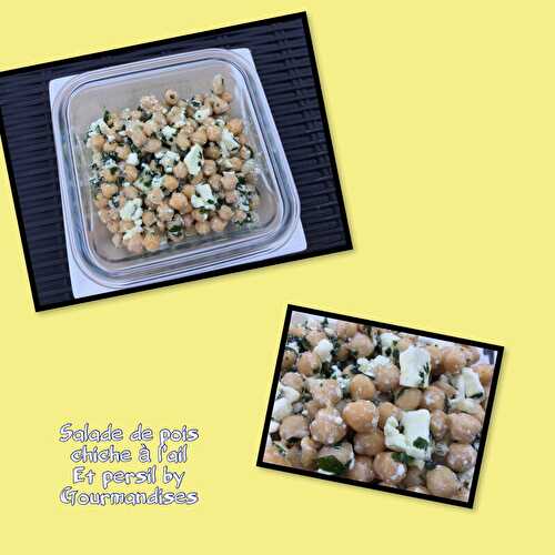 Salade de pois chiches à la feta et persil ( 355 cal/ par personne)