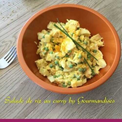 Salade de riz au curry ( 316 calories par personne ou 8 pp) - Gourmandises sucrées ou salées