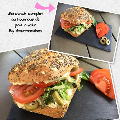 Sandwich complet au houmous de pois chiche