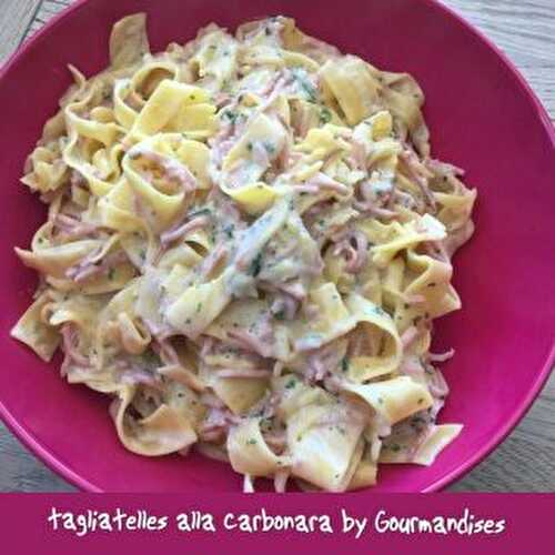 Tagliatelle alla carbonara ( 412 cal par personne ou 11 pp)