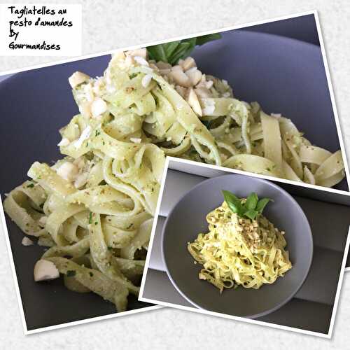 Tagliatelles au pesto léger d’amandes VEGAN ( 385 cal/par personne)