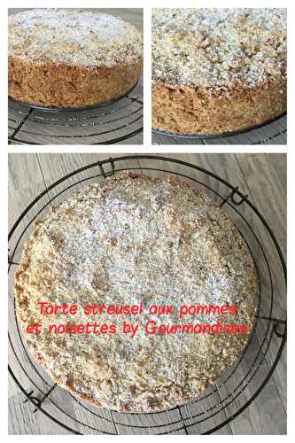 Tarte streusel pommes et noisettes