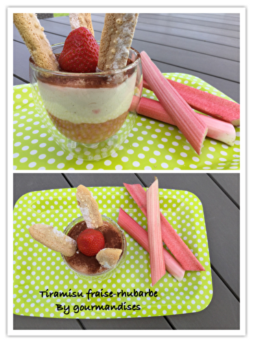 Tiramisu fraise/rhubarbe ( 132 cal/par personne)