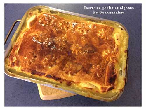 Tourte aux oignons, carottes et reste de poulet cuit