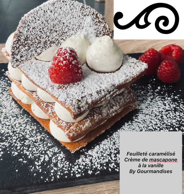 Feuilleté caramélisé à la crème de mascapone vanillé 