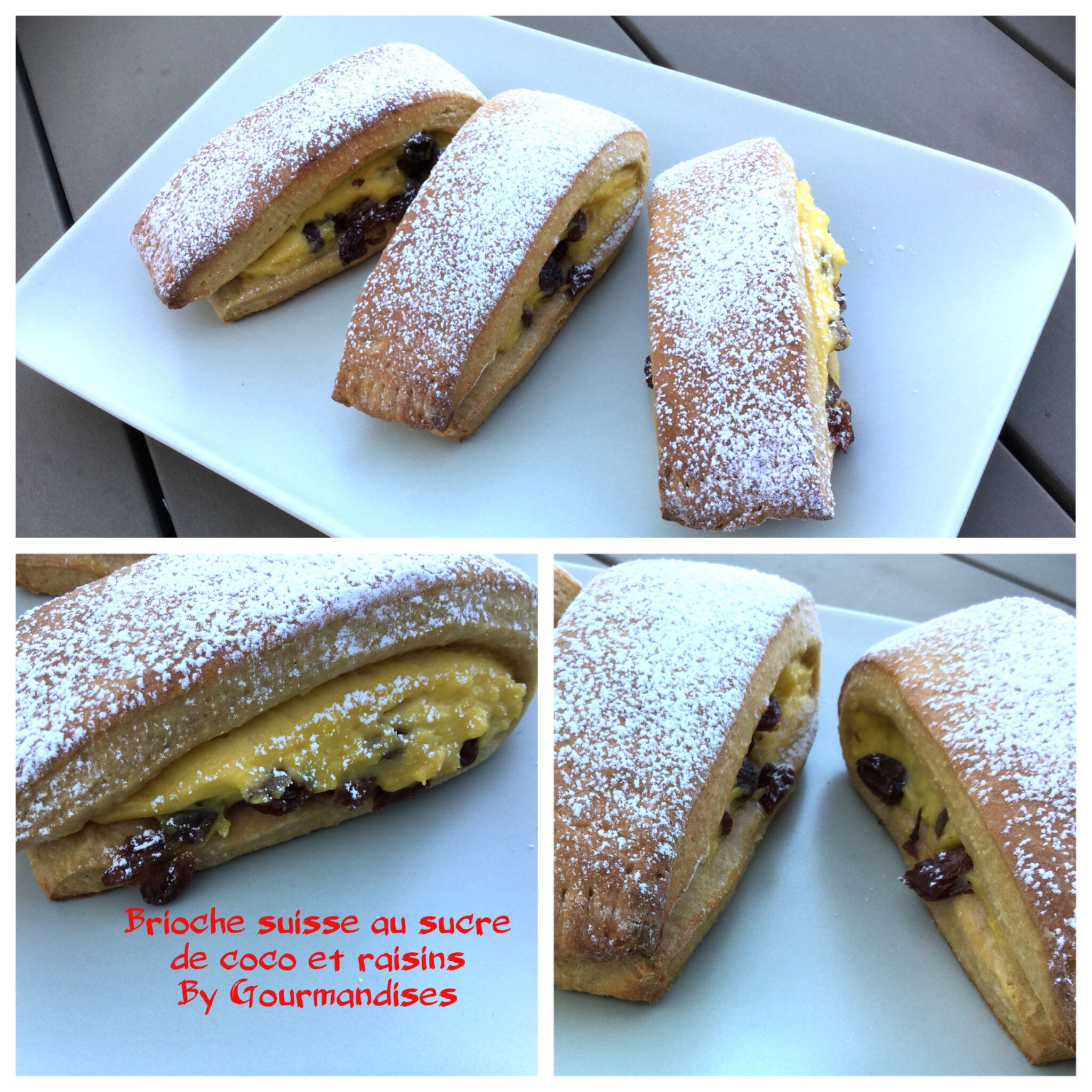 Brioche suisse au sucre de coco et aux raisins ( SANS BEURRE)