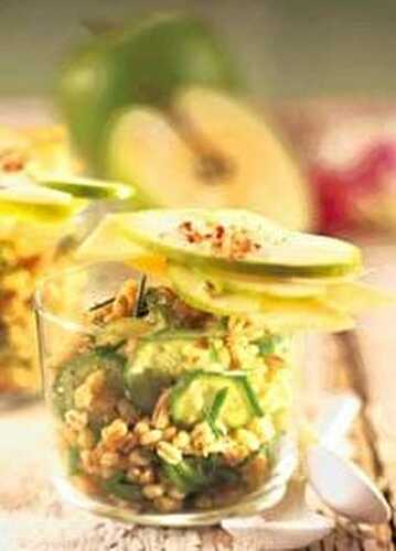 Salade au blé et aux pommes - Gourmandises-zen  Recettes-zen