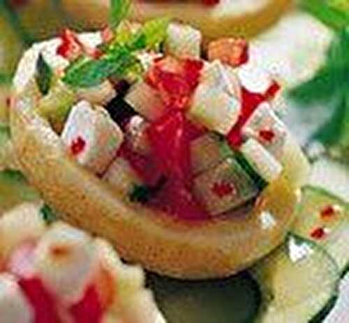 TARTARE DE FONDS D'ARTICHAUTS AU CHÈVRE FRAIS
