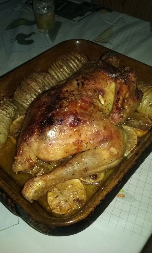 Poulet rôti aux citrons et au thym