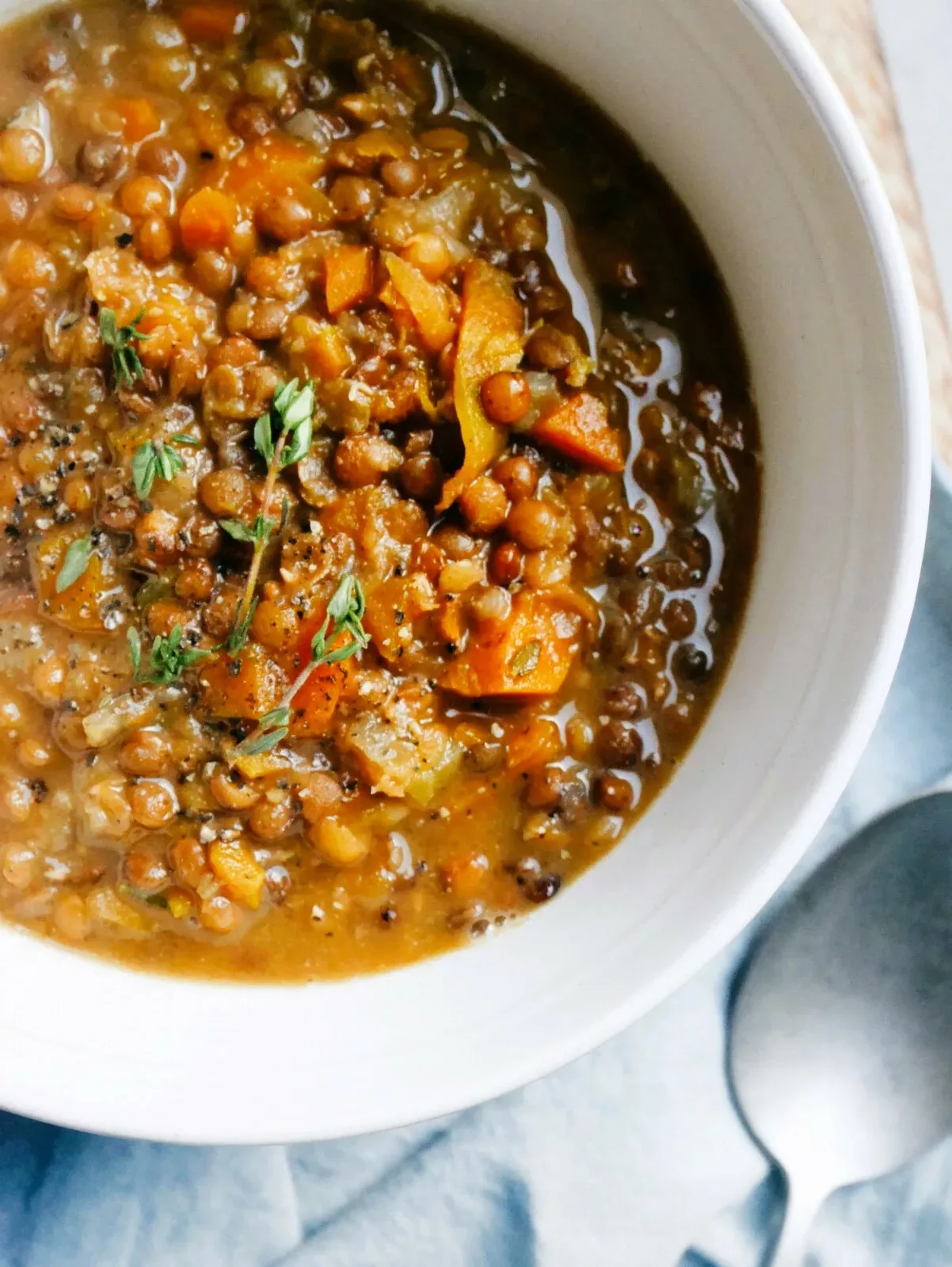 Lentilles cuisinées aux légumes