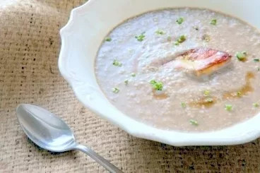 Velouté de lentilles, foie gras mi-cuit